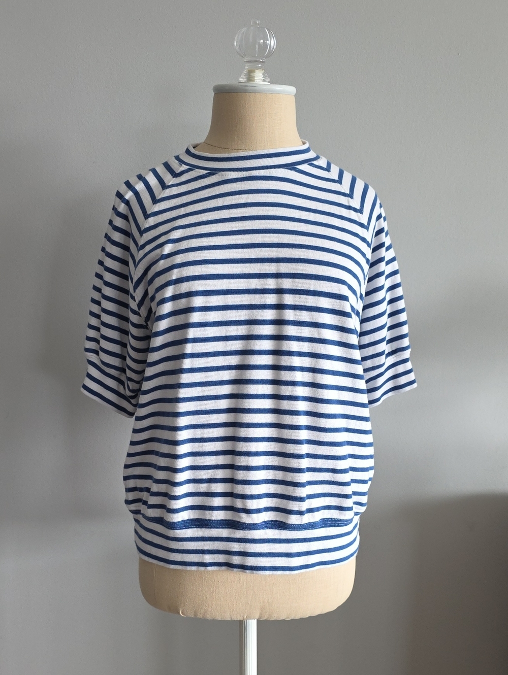 AYR Blue and White Striped Short Sleeve Top